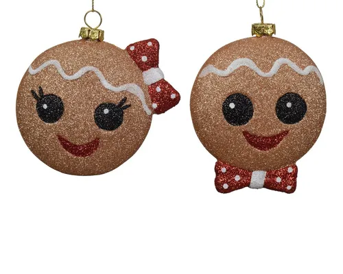 Kaemingk Christbaumschmuck, Christbaumschmuck Kunststoff 9cm Lebkuchenmann 1 Stück sortiert Braun