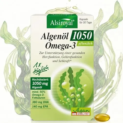 Alsiroyal Algenöl 1050 – Hochdosiertes Omega-3 für Herz, Gehirn & Sehkraft