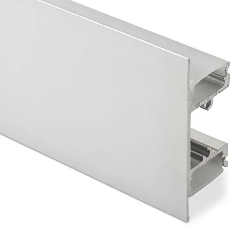 zweiseitiges LED Profil-41 Aluminium eloxiert 2000 x 49 x 17 mm mit opaler Abdeckung für LED Streifen bis 12 mm Breite indirekte Beleuchtung Aluprofil Profilleiste Aufbauprofil von SO-TECH® 5 x