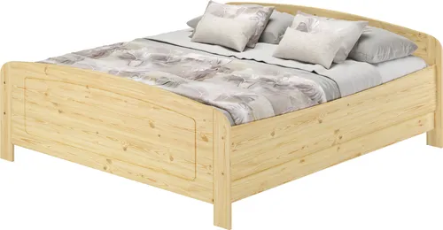 Seniorenbett extra hoch 180x220 Doppelbett Kiefer massiv Holzbett wählbares Zubehör V-60.44-18-220ohne Zubehör