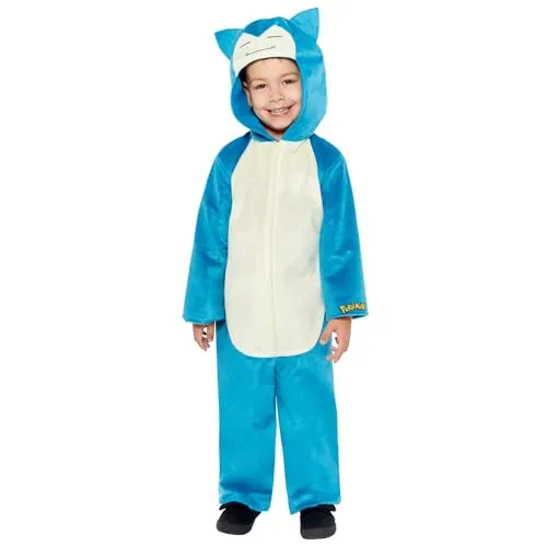 Amscan 9918669 - Unisex Pokémon Snorlax Hooded Jumpsuit für Kinder, hochwertige Qualität und perfektes Geschenk für kreative Spielstunden