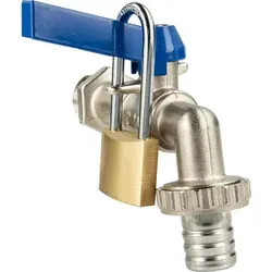 tecuro Kugelauslaufventil 3/4 mit Absperrvorrichtung und Vorhängeschloss