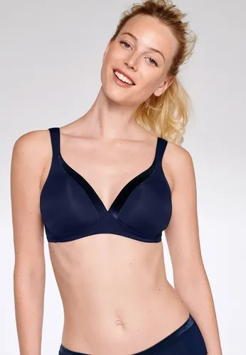 Naturana Bügelloser BH The Wednesday - Komfort und Stil in Blau - Funktionsunterwäsche mit Schale und tiefem V-Ausschnitt, ideal für hohen Tragekomfort und modischen Look. Perfekt für den Alltag.