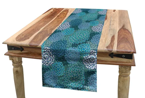 Abakuhaus Tischläufer Esszimmer Küche Rechteckiger Dekorativer Tischläufer, Blumen Nelke Blütenblätter Vibrant