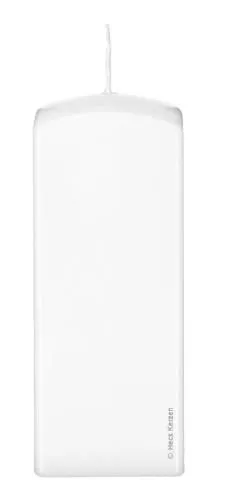 Quadratische Stumpenkerzen Weiß in weiß von Quaderkerzen