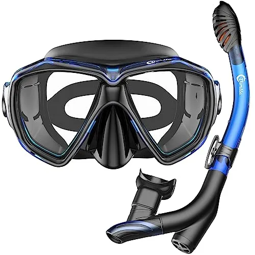 Dorlle Schnorchelset mit Anti-Fog Tauchmaske und Premium Dry Schnorchel