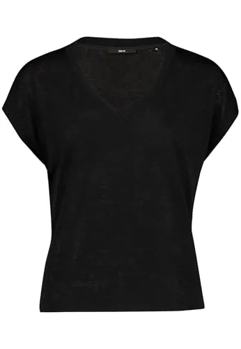 Zero T-Shirt Damen V-Ausschnitt Schwarz 36 EU
