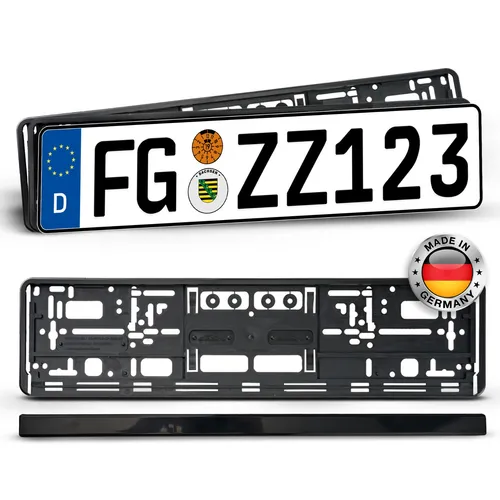2er Set Kennzeichenhalter Schwarz – Robuste & Wetterfeste Nummernschildhalter