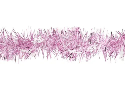 Creativery Girlanden, Weihnachtsgirlande Lametta 8cm x 2m inkl. Schneeflocken Hellrosa