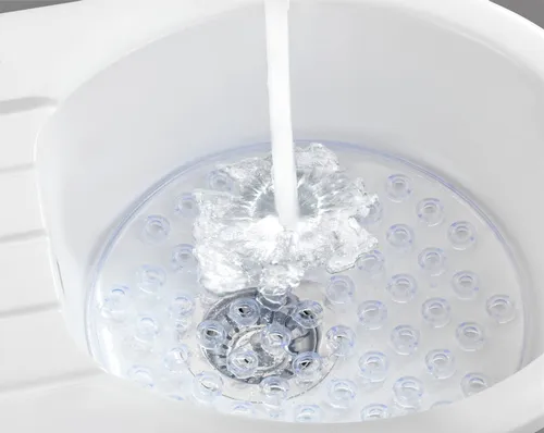 Wenko Kristall Spülbeckeneinlage, rund, transparent - Abtropfmatten: Extra dicke Spülmatte schützt Ihr Spülbecken vor Kratzern und schont Glas und Geschirr. Ideal für eine sichere und stilvolle Abtropfung.