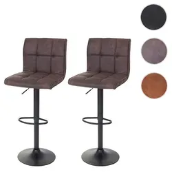 Mendler 2er-Set Barhocker HWC-B13, Vintage Dunkelbraun - Barmöbel mit 360° Drehfunktion und höhenverstellbar für optimalen Sitzkomfort. Ideal für gemütliche Abende oder als flexibler Sitzplatz.