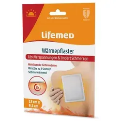 Lifemed Wärmepflaster, 9,5 cm x 13 cm, weiß - 22 Stück - Pflaster für wohltuende Tiefenwärme, selbsterwärmend und ideal gegen Rückenschmerzen, Verspannungen und Muskelkater, wirkt bis zu 8 Stunden.