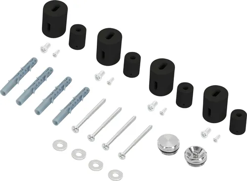 LuxeBath Halterung für Designheizkörper, Schwarz matt - Handtuchwärmer mit hochwertiger ABS-Halterung für sicheren Halt und einfache Montage, ideal für moderne Badezimmer.