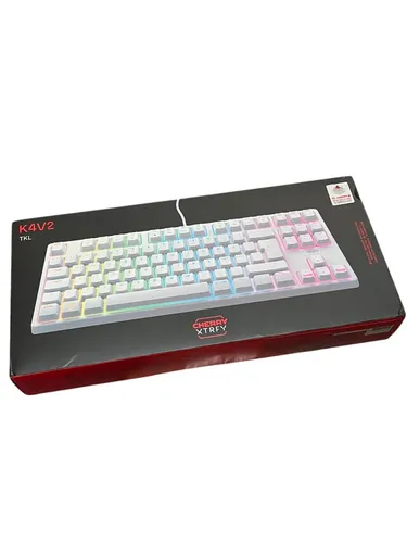 CHERRY XTRFY K4V2 TKL - Kabelgebundene Gaming-Tastatur, Deutsches Layout (QWERTZ), mechanische MX2A RED Switches und beeindruckende RGB-Beleuchtung