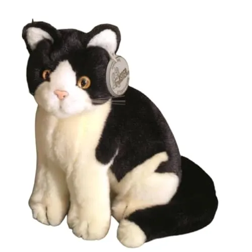 Förster Stofftier kleine Katze, sitzend, 20 cm, schwarz-altweiß #3478