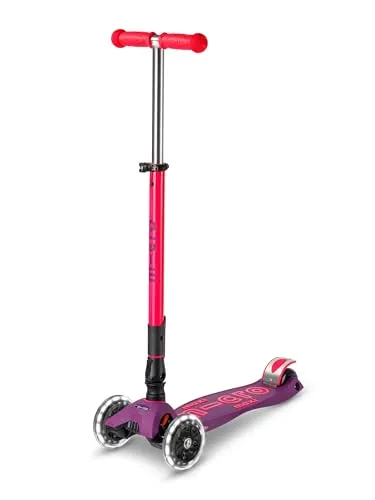 Scooter MAXI MICRO DELUXE foldable NEON LED ultra pink in pink von Micro