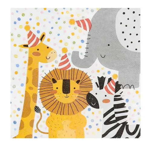Boland Papierserviette Partyservietten - Safari - ca. 33 x 33 cm - 20 Stück