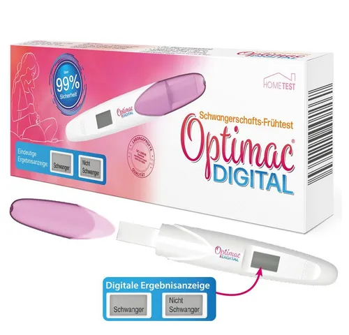Optimac Schwangerschaftstest DIGITAL, Früh Test, 1-tlg., Optimac DIGITAL Schwangerschaftsfrühtest 6 Tage vor fälliger Periode, Digital