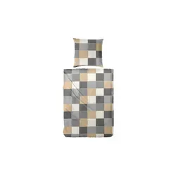 Primera Feinbiber-Bettwäsche Tile 2-teilig - Bettwäsche-Sets aus 100 % Baumwolle, kuschelweich und ideal für kalte Winterabende. Pflegeleicht, bei 60 °C waschbar und OEKO-TEX® zertifiziert – für erholsamen Schlaf in modernem Kachel-Look.