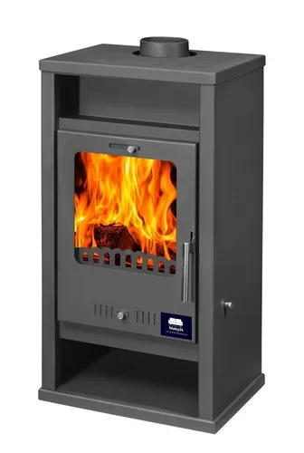 Kaminofen Anthrazit 7,8 kW mit 130mm Rauchrohr - BimSchV 1-2 EEK A+ - Kaminöfen, effizienter Heizofen mit modernem Design und hoher Wärmespeicherung für gemütliche Abende.