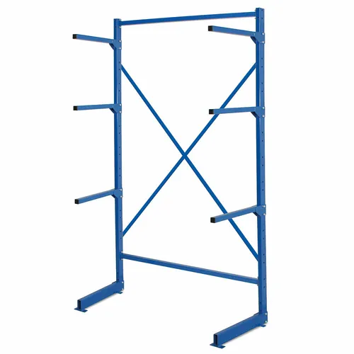 Kragarmregal 6 Arme 1060x450x1950 mm, leicht & blau - Robustes Kragarmregal für optimale Lagerung. Ideal für platzsparende Aufbewahrung von langen und schweren Materialien.