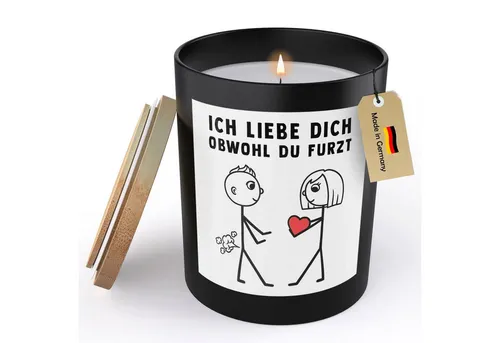 22Feels Duftkerze Deko Jahrestag Geschenk Mann Valentinstag Hochzeitstag Bday Liebe, MADE IN GERMANY, Europäisches Sojawachs, Handgegossen