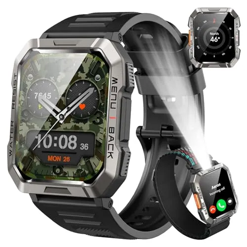 Smartwatch Herren Militär mit 100 Tagen Akkulaufzeit