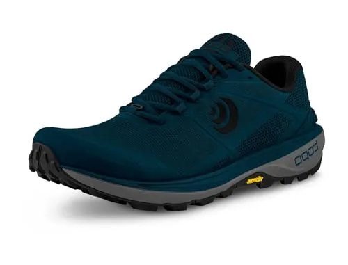 Topo Athletic Terraventure 4 Herren-Sneaker, Marineblau/Schwarz, 46 EU - Laufschuhe mit hervorragendem Schutz und Traktion – der Terraventure 4 bietet eine flexible Rockplatte und Gamaschen-Kompatibilität für ultimativen Komfort auf anspruchsvollen Trails.