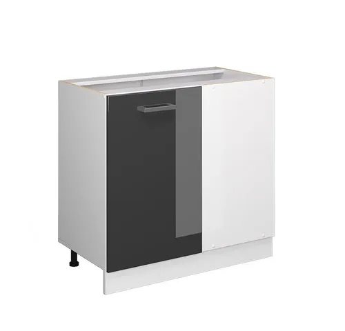 Vicco Schranksystem R-Line, Anthrazit Hochglanz/Weiß, 86 cm - Schranksysteme, perfekter Eckschrank für effiziente Raumnutzung mit höhenverstellbaren Füßen und modernem Design. Ideal für Haushalts- und Hobbyräume.