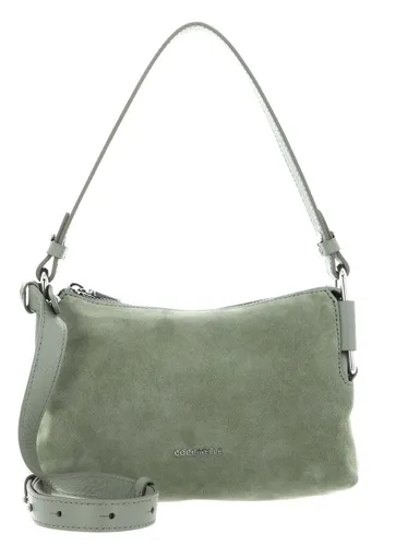 Coccinelle Rebekka Suede Schultertasche - Damen - Elegante graugrüne Schultertasche aus aufgerautem Rindsleder, ideal für stilvolle Akzente im Alltag.