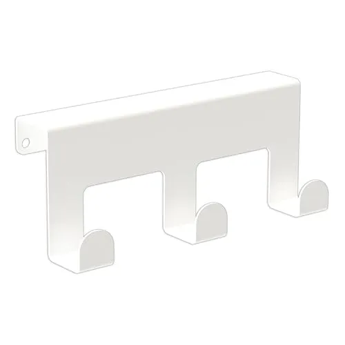 Innbee® Schubladentürhaken Türhaken Weiß 3-Haken robuste Hakenleiste für Küche, Bad und Büro Regal zum Aufhängen Kleidung Schublade Handtücher Schranktür Garderobenhaken Metall