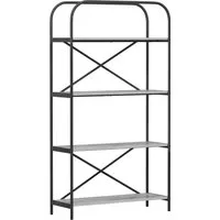 vidaXL Bücherregal Graues Sonoma 80 x 30 x 146 cm - Modernes Bücherregal aus Holzwerkstoff mit 4 geräumigen Regalen. Ideal für Wohnzimmer, Schlafzimmer oder Büros – verbindet Stil und Funktionalität.