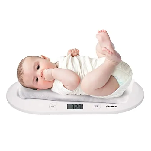Grundig Babywaage Digital - Max. 20 Kg, mit LED Anzeige - Digitale Babywaage bis 20 kg, ideal für präzises Wiegen Ihres Babys mit Tara-Funktion und großer Wiegefläche. Inkl. Batterien für sofortige Nutzung.