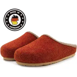 Pantoffelmann Filzclogs Rost 39 - Hausschuhe aus regionalem Wollfilz, atmungsaktiv und bequem - ideal für gesunde Füße und nachhaltigen Komfort. Handgefertigt in Deutschland für höchste Qualität.