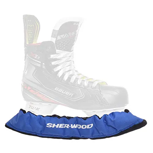 Sherwood Unisex SHER WOOD Junior Pro Eishockey elastische Kufenstr mpfe f r Kinder Eishockey Schlittschuhe 2, blau, Einheitsgröße EU