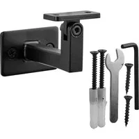 SOTECH Handlaufhalter Verstellbar für Eckige Handläufe Stahl Schwarz Pulverbeschichtet Gerader Arm 58 x 71 x 58 mm