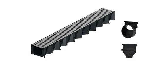 ACO Hexaline 2.0 Entwässerungsrinne 1m mit Stegrost