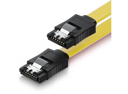 deleyCON deleyCON 0,3m SATA 3 Datenkabel mit Clip - 2x Stecker gerade - S-ATA Computer-Kabel