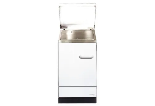 Wamsler Festbrennstoffherd K155, 5 kW, Zeitbrand in Weiß - Robuster Festbrennstoffherd mit 5 kW Nennwärmeleistung für effizientes Heizen. Ideal für den professionellen Einsatz, ausgestattet mit Rüttelrost und praktischer 1-Punkt Türverriegelung.