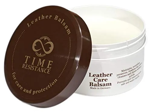 Time Resistance Premium Lederbalsam - 100% natürliche Lederpflege - Autopflege & Motorradpflege - Dieser Balsam aus natürlichen Rohstoffen pflegt und revitalisiert Lederartikel, verbessert Farbe und Textur und lässt Kratzer verschwinden.
