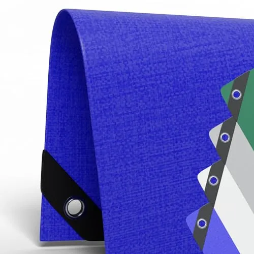 Allzweck-Abdeckplane 3,0x5m - 180g/m² Blau UV-resistent, wasserfest, PE/PVC, reißfest, für Außen & Innen, mit Alu-Ösen