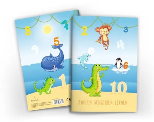 Junapack Zahlen schreiben Lernen: EIN Übungsheft mit Schwungübungen, Rätseln und zusätzlichen Übungen. Kinderbeschäftigung ab 4 J.