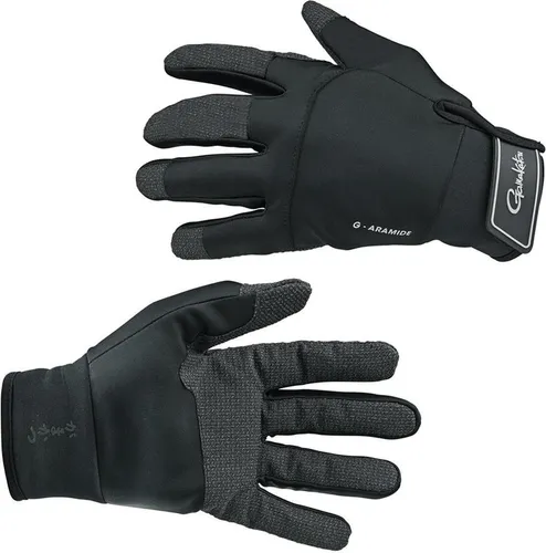 Gamakatsu G-Aramid Gloves - Angelhandschuhe Größe L - Robuste Angelhandschuhe für Raubfischangler, mit verstellbarem Handgelenkband und langlebigem Aramid-Material für optimalen Schutz und Komfort.
