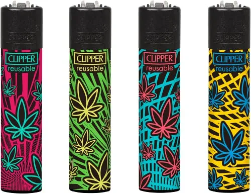 Clipper Feuerzeug 4er Set: (Leaves 40) von sunmondo