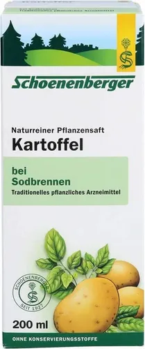 Schoenenberger Naturreiner Heilpflanzensaft Kartoffel - Arzneimittel zur Linderung von Sodbrennen und Magensäureüberschuss, 100% natürlicher Kartoffel-Presssaft aus biologischem Anbau, ohne Nebenwirkungen.