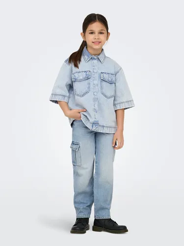 KIDS ONLY KOGHARMONY WIDE CARGO CARROT AZG NOOS - Stylische Cargojeans für Mädchen, weit geschnitten und knöchellang, aus 100% Baumwolle für optimalen Tragekomfort. Perfekt für modische Outfits!