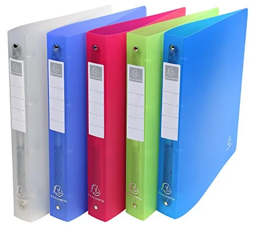 Exacompta 51359E Kunststoff-Ringbuch Chromaline aus mittelfestem transluzentem Polypropylen 4 Ringe Füllhöhe 30mm DIN A4 Plastikordner ideal für Büro und Schule 1 Stück Zufallsfarbe