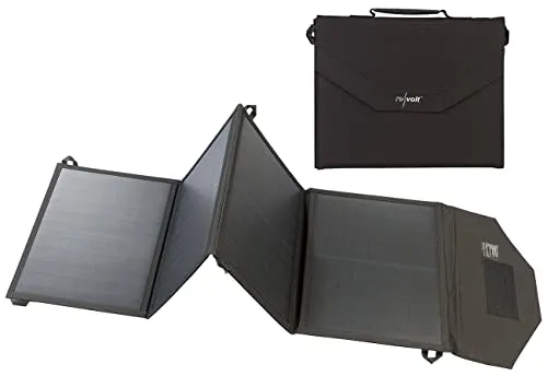revolt Faltpanel: Mobiles, faltbares Solarpanel, 4 monokristalline Solarzellen, 60 Watt (Solarpanel faltbar mit Laderegler, Faltpanels Solar, wasserdichte Taschen)