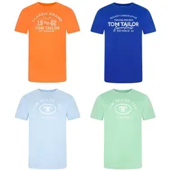 Tom Tailor Herren T-Shirt 4er Pack Regular Fit - Soft Basil Grün S - Herren-Shirts aus 100% Baumwolle, atmungsaktiv und pflegeleicht, ideal für Freizeit, Sport und Urlaub – im praktischen 4er Pack für vielseitige Styles.
