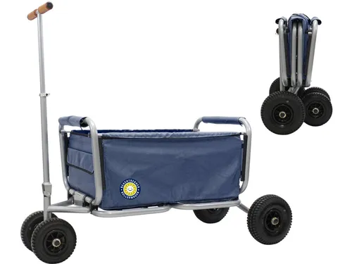 Beachtrekker Life Faltbarer Bollerwagen mit Feststellbremse in blau von Beachtrekker
